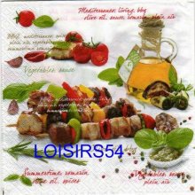 Serviette papier Sud et brochettes.33 cm x 33 cm